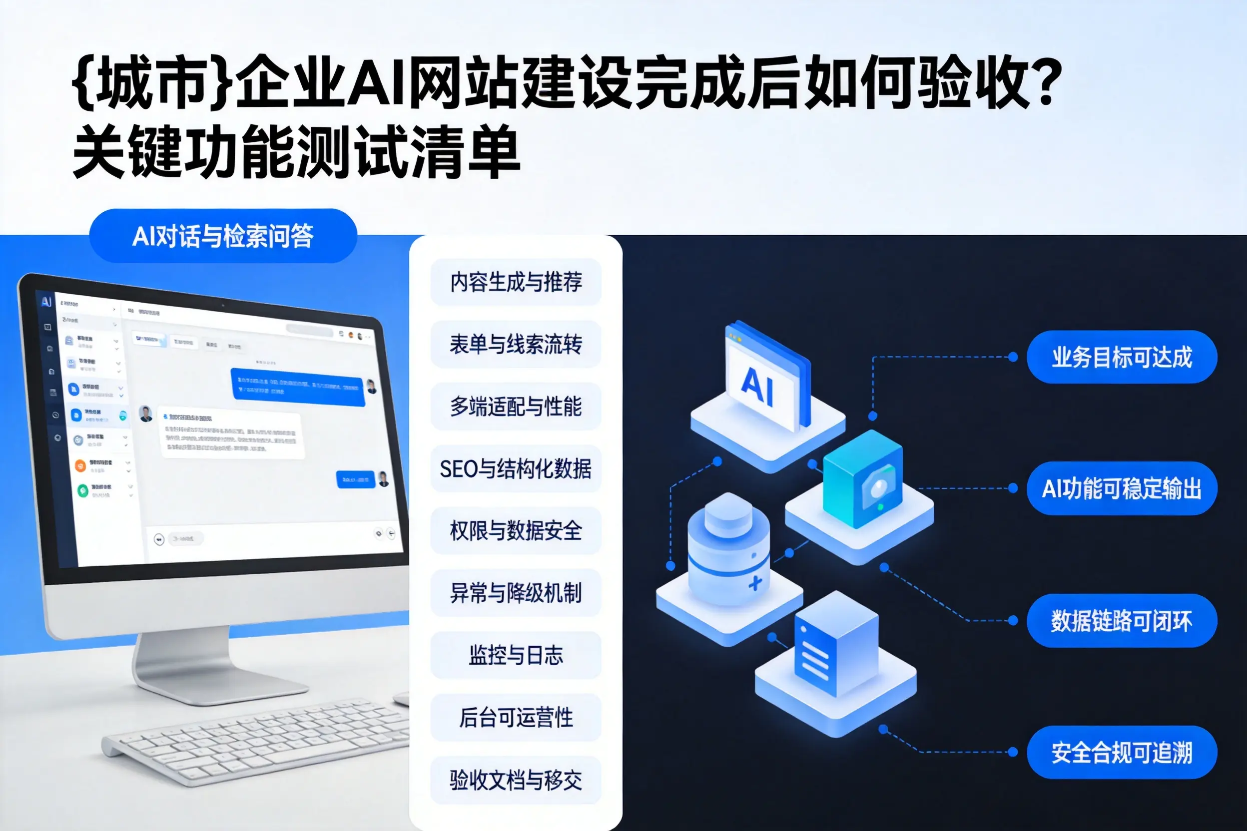 衡阳企业AI网站建设完成后如何验收？关键功能测试清单