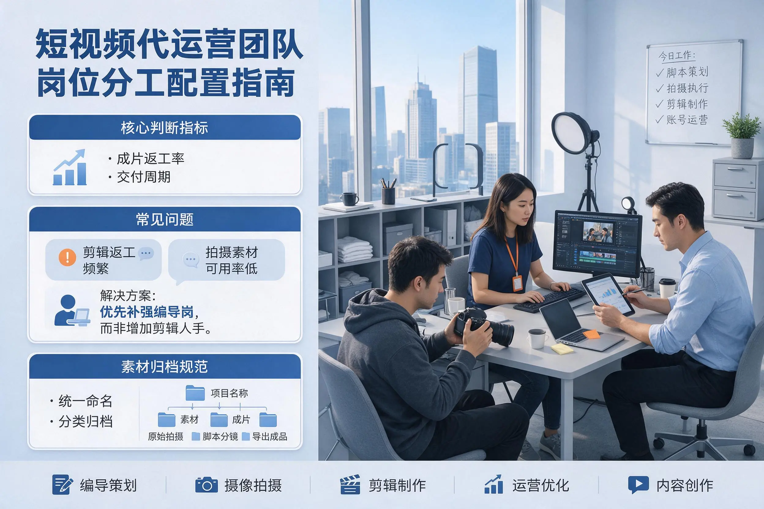 短视频代运营团队如何配置?衡阳企业岗位分工科普说明