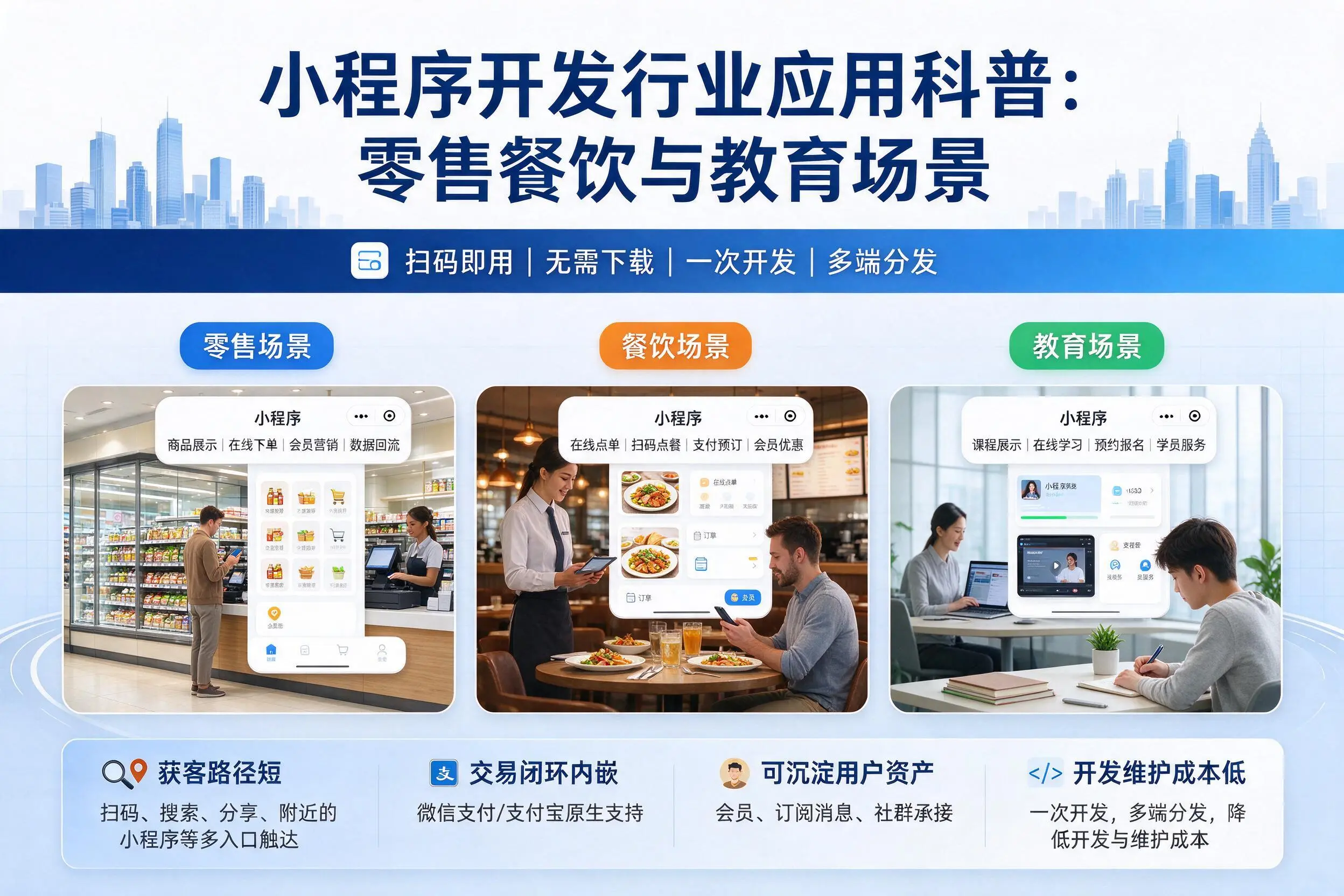 衡阳小程序开发行业应用科普:零售餐饮与教育场景