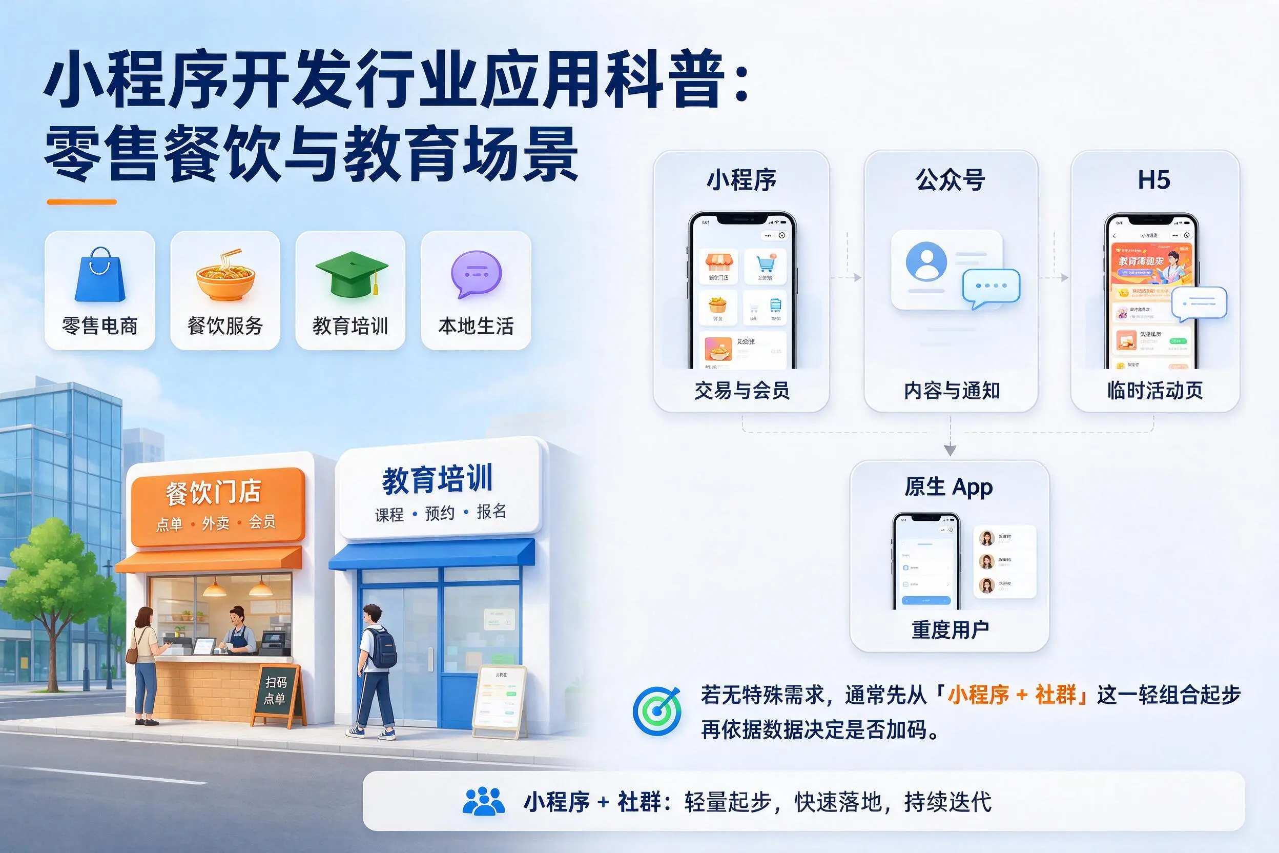 衡阳小程序开发行业应用科普:零售餐饮与教育场景