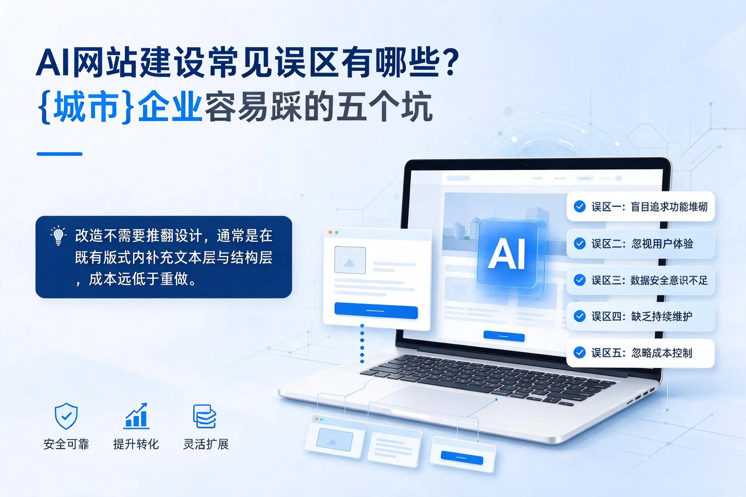 AI网站建设常见误区有哪些？衡阳企业容易踩的五个坑