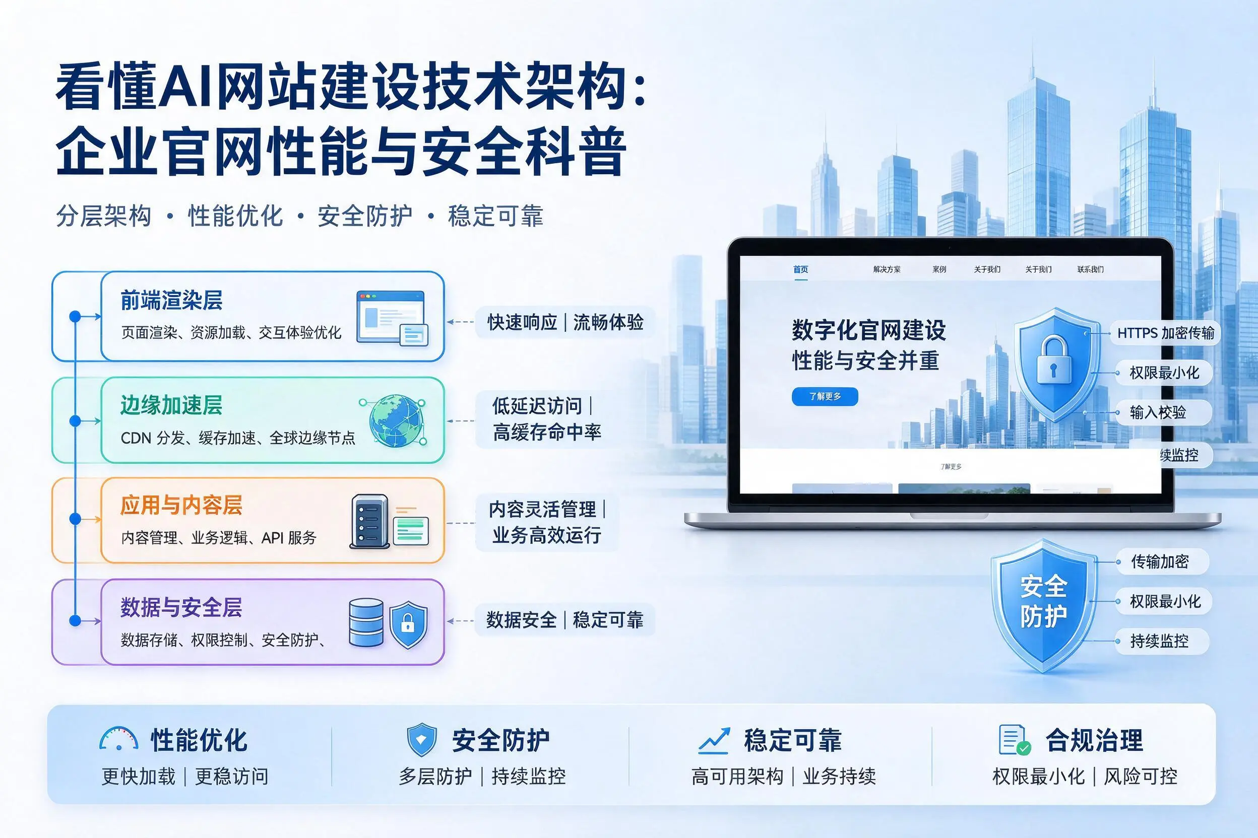 看懂AI网站建设技术架构：衡阳企业官网性能与安全科普