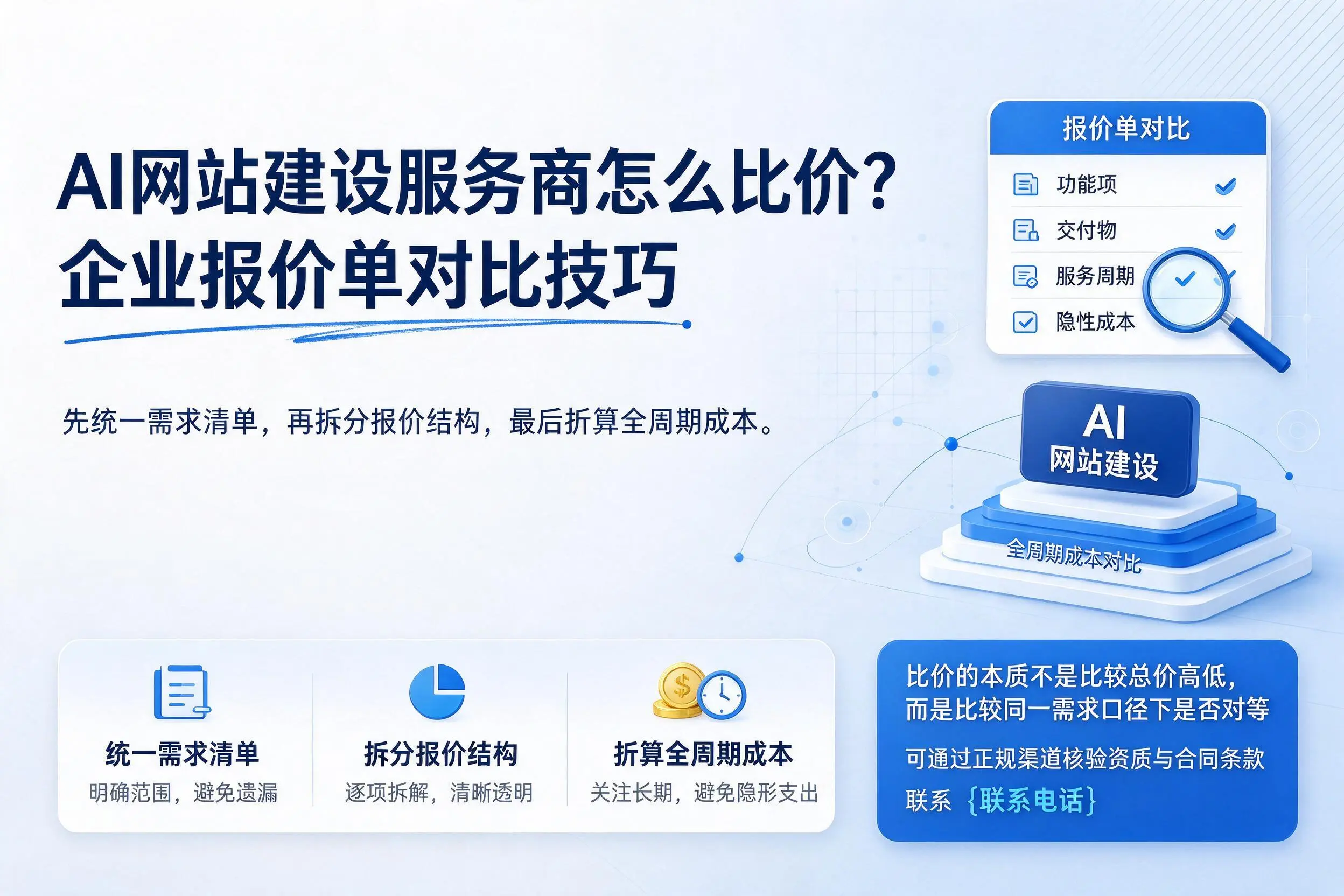 AI网站建设服务商怎么比价？衡阳企业报价单对比技巧