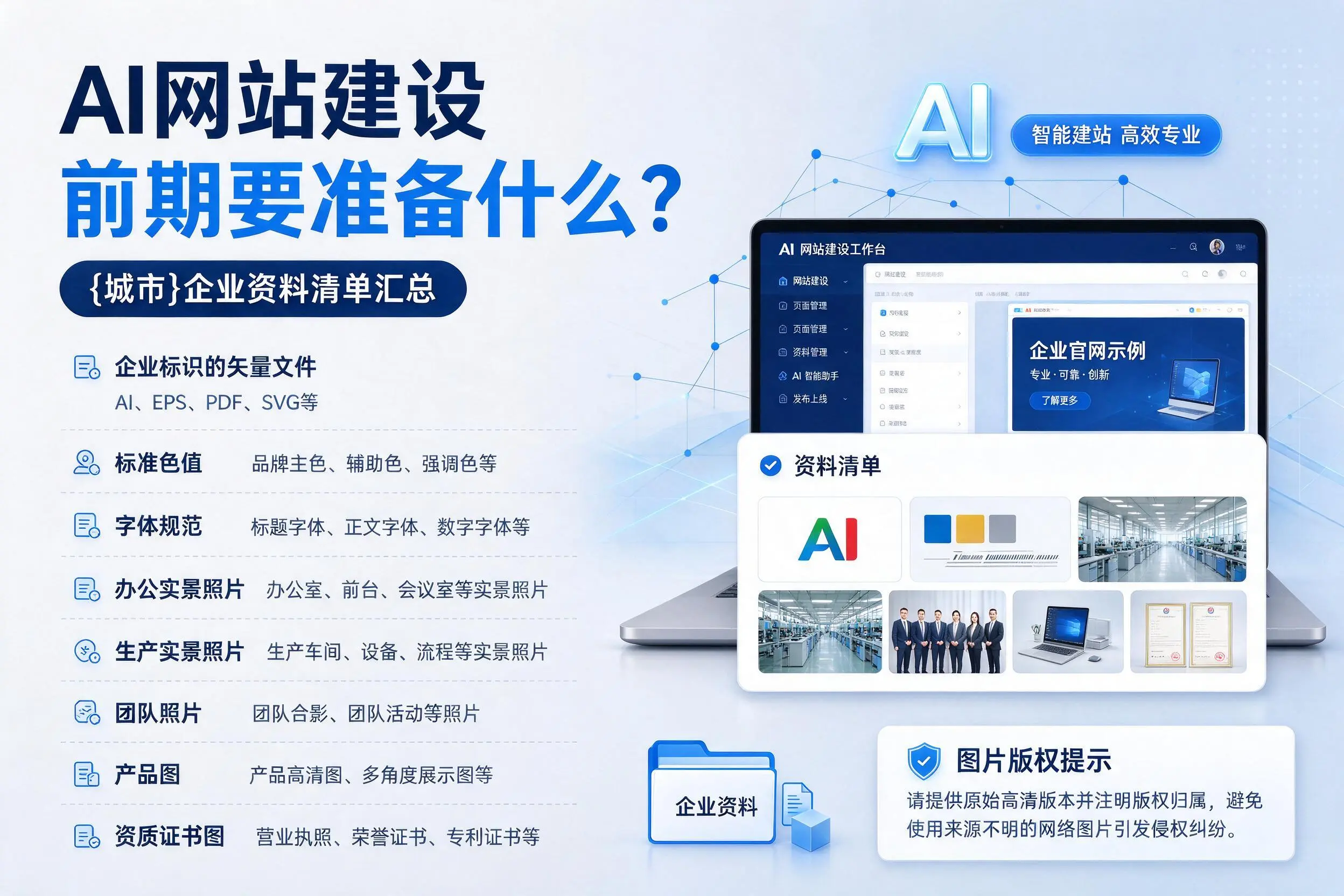 AI网站建设前期要准备什么?衡阳企业资料清单汇总
